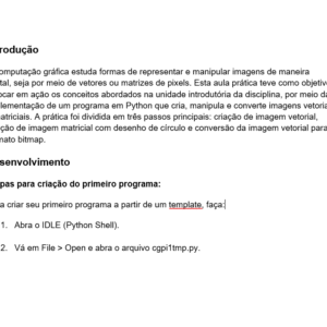 COMPUTAÇÃO GRÁFICA E PROCESSAMENTO DE IMAGENS