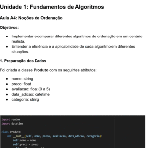 ALGORITMOS E ESTRUTURA DE DADOS AVANÇADO