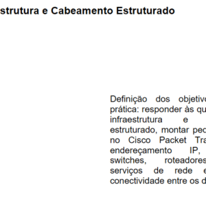 INFRAESTRUTURA E CABEAMENTO ESTRUTURADO