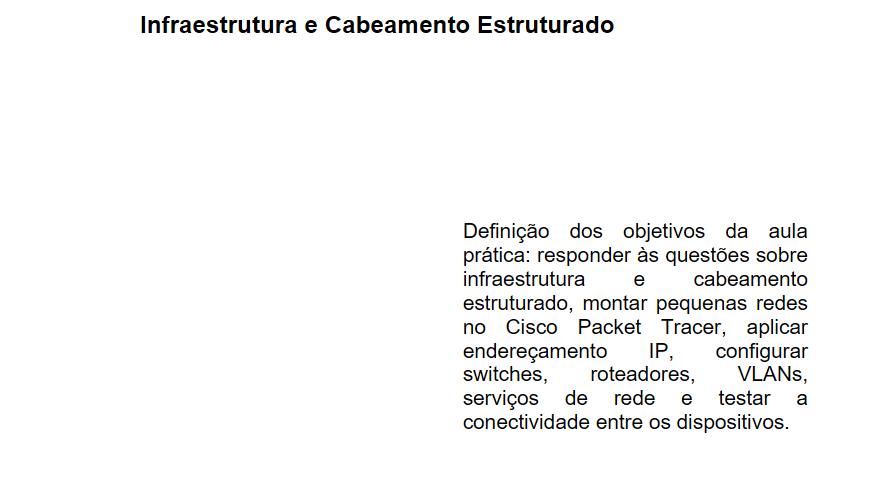 INFRAESTRUTURA E CABEAMENTO ESTRUTURADO
