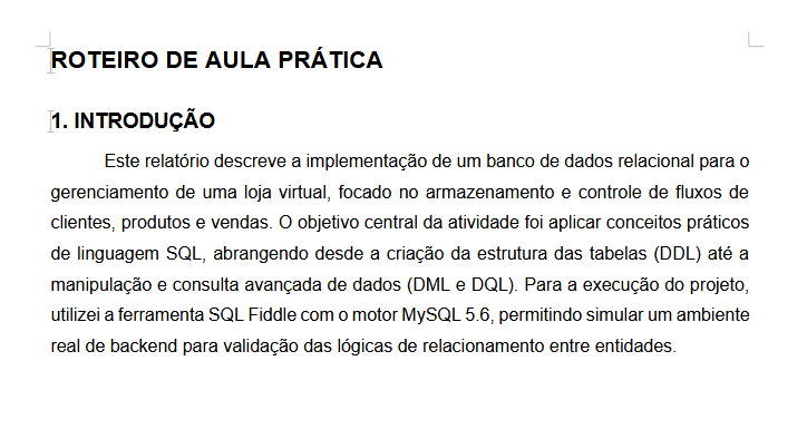 GERENCIAMENTO E DESENVOLVIMENTO EM BANCO DE DADOS